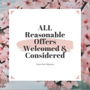 All reasonable offers welcomed